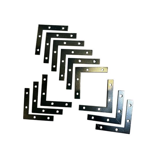 12 pcs New 3"x3" Flat Corner L brackets, Bundle, Hardware, 90 degree brace joint - Picture 1 of 3
